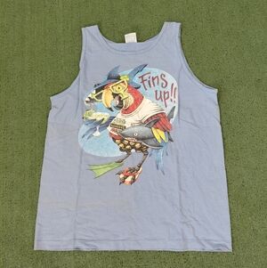 VINTAGE Caribbean Soul Fins Up Parrot Tank Top Size XL